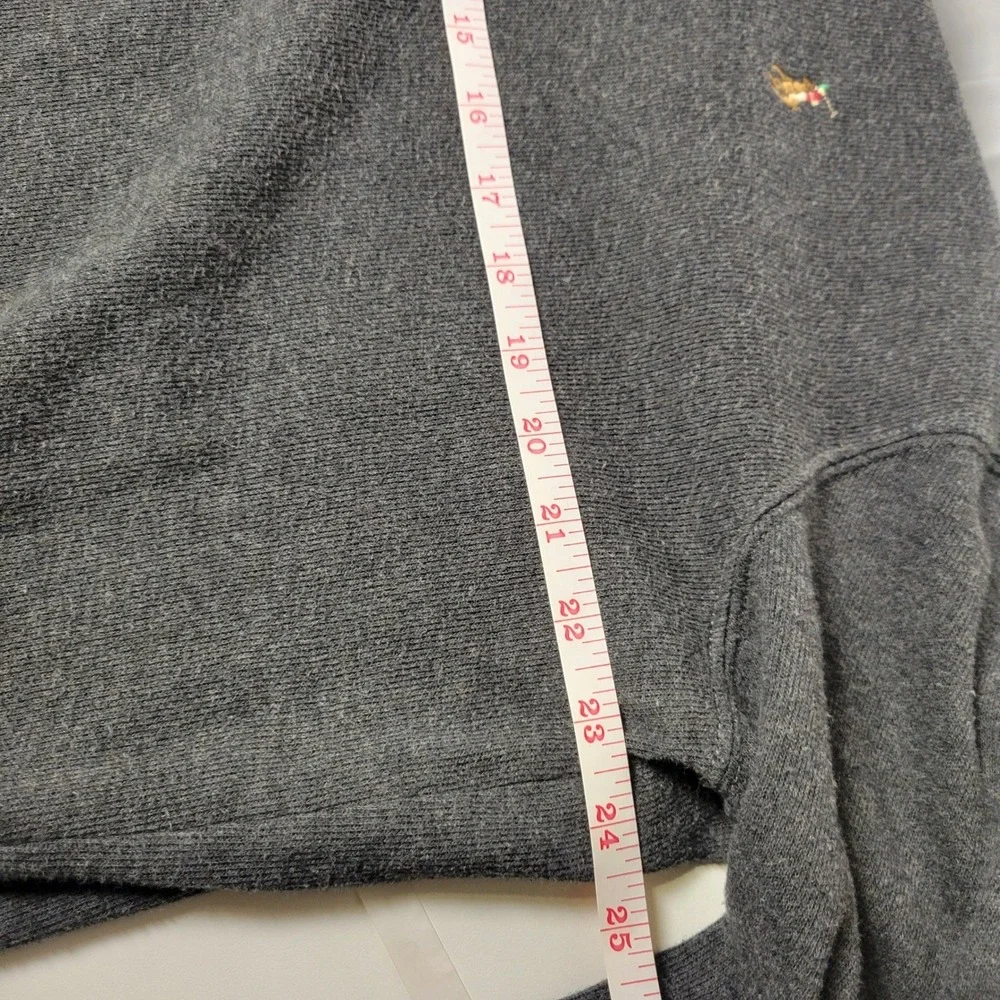 Polo Ralph Lauren Mens Estate Rib Quarter Zip Pullover Sweater Grey Large